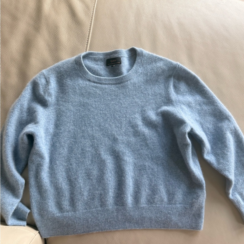 Quince Light Blue Mongolian Cashmere Sweater
